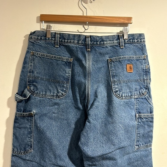 Carhartt jeans dungaree fit 38 x 30 flannel lined plaid - Picture 2 of 7